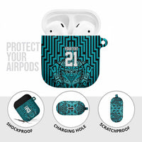 Custom Basketball New Zealand AirPods Case Teal Maori Ta Moko Indigenous - Polynesian Pride