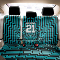 Custom Basketball New Zealand Back Car Seat Cover Teal Maori Ta Moko Indigenous - Polynesian Pride