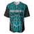 Custom Basketball New Zealand Baseball Jersey Teal Maori Ta Moko Indigenous - Polynesian Pride