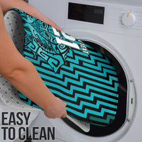 Custom Basketball New Zealand Bathroom Set Teal Maori Ta Moko Indigenous - Polynesian Pride