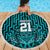 Custom Basketball New Zealand Beach Blanket Teal Maori Ta Moko Indigenous - Polynesian Pride
