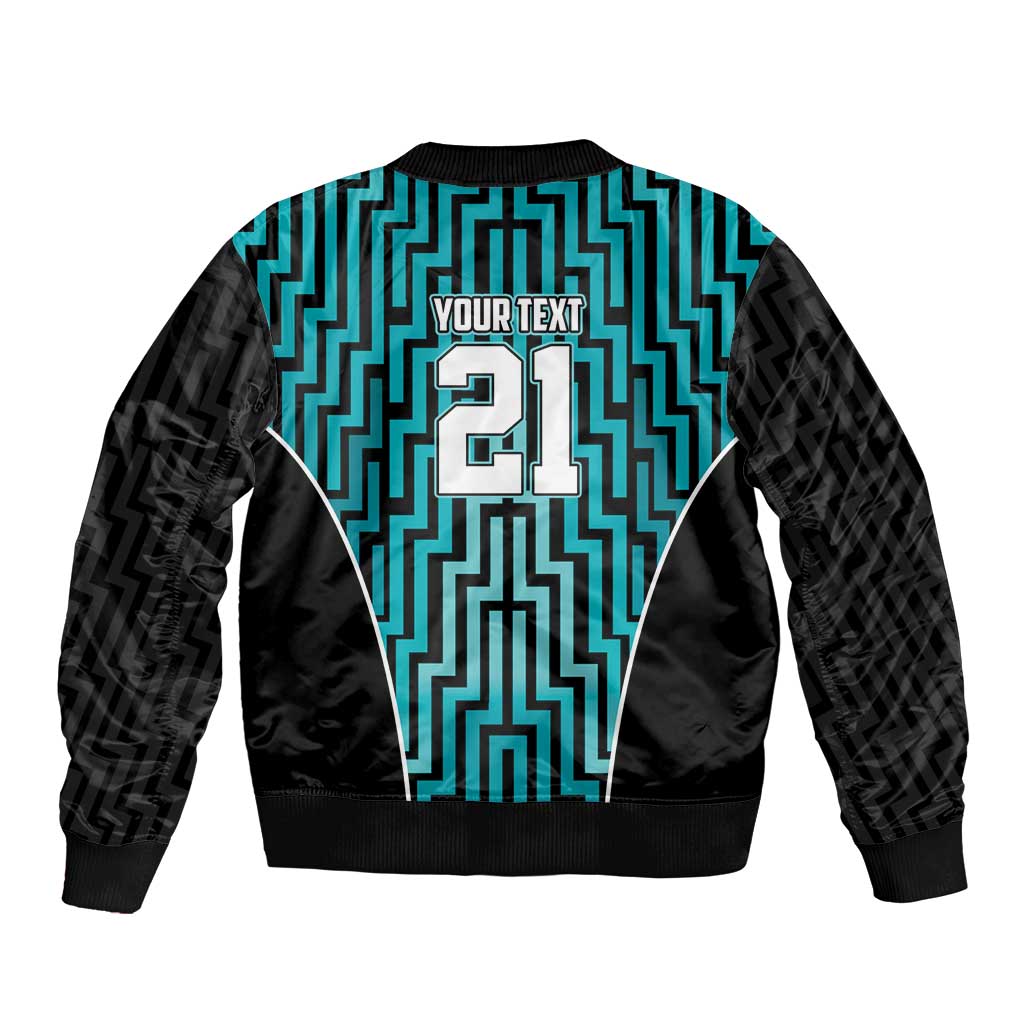 Custom Basketball New Zealand Bomber Jacket Teal Maori Ta Moko Indigenous - Polynesian Pride
