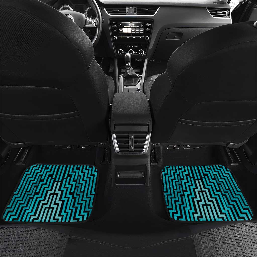 Custom Basketball New Zealand Car Mats Teal Maori Ta Moko Indigenous - Polynesian Pride