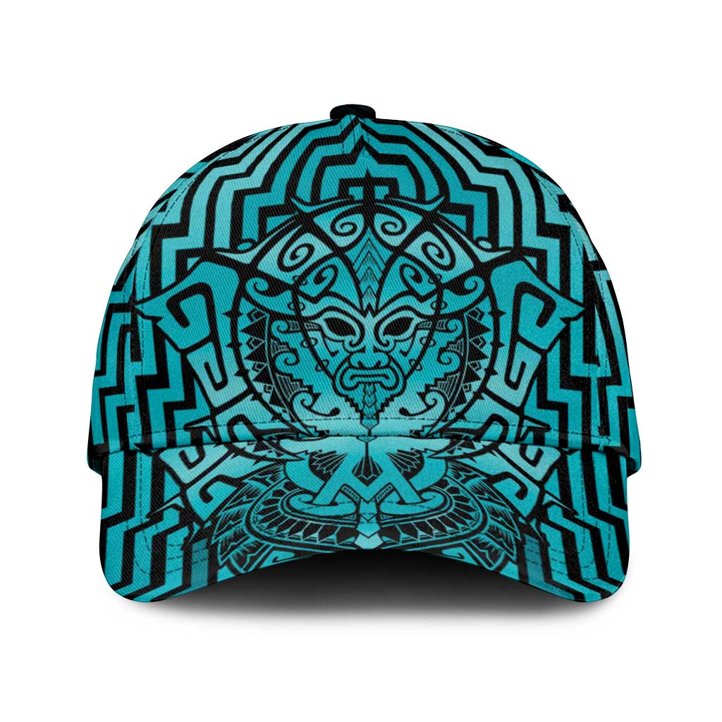 Basketball New Zealand Classic Cap Teal Maori Ta Moko Indigenous - Polynesian Pride
