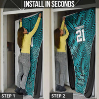 Custom Basketball New Zealand Door Cover Teal Maori Ta Moko Indigenous - Polynesian Pride
