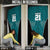 Custom Basketball New Zealand Door Cover Teal Maori Ta Moko Indigenous - Polynesian Pride