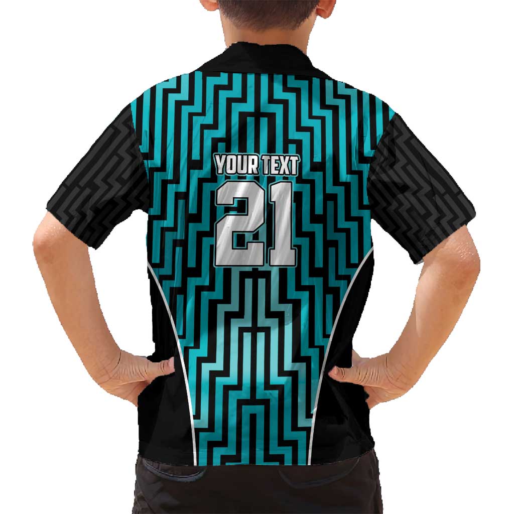 Custom Basketball New Zealand Family Matching Long Sleeve Bodycon Dress and Hawaiian Shirt Teal Maori Ta Moko Indigenous LT9 - Polynesian Pride