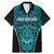 Custom Basketball New Zealand Family Matching Mermaid Dress and Hawaiian Shirt Teal Maori Ta Moko Indigenous - Polynesian Pride