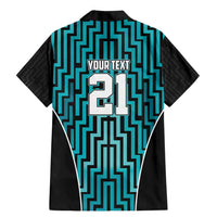 Custom Basketball New Zealand Family Matching Mermaid Dress and Hawaiian Shirt Teal Maori Ta Moko Indigenous LT9 - Polynesian Pride