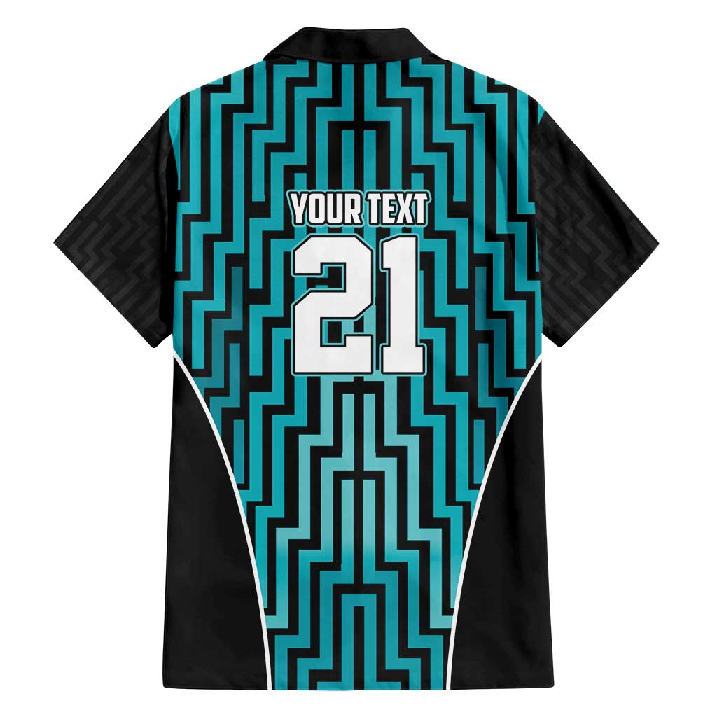 Custom Basketball New Zealand Family Matching Off Shoulder Short Dress and Hawaiian Shirt Teal Maori Ta Moko Indigenous - Polynesian Pride