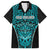 Custom Basketball New Zealand Family Matching Short Sleeve Bodycon Dress and Hawaiian Shirt Teal Maori Ta Moko Indigenous - Polynesian Pride