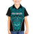 Custom Basketball New Zealand Family Matching Short Sleeve Bodycon Dress and Hawaiian Shirt Teal Maori Ta Moko Indigenous - Polynesian Pride