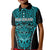 Custom Basketball New Zealand Kid Polo Shirt Teal Maori Ta Moko Indigenous - Polynesian Pride