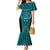 Custom Basketball New Zealand Mermaid Dress Teal Maori Ta Moko Indigenous - Polynesian Pride