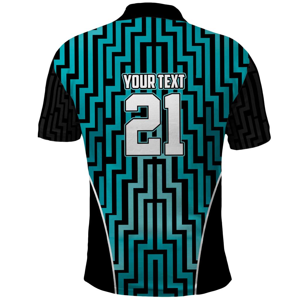 Custom Basketball New Zealand Polo Shirt Teal Maori Ta Moko Indigenous - Polynesian Pride