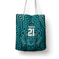 Custom Basketball New Zealand Tote Bag Teal Maori Ta Moko Indigenous - Polynesian Pride