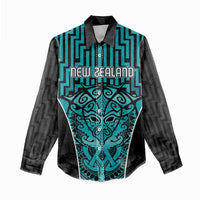 Custom Basketball New Zealand Women Casual Shirt Teal Maori Ta Moko Indigenous - Polynesian Pride
