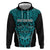 Custom Basketball New Zealand Zip Hoodie Teal Maori Ta Moko Indigenous - Polynesian Pride