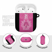New Zealand Custom AirPods Case Fire Basketball Maori Tribal Pink - Polynesian Pride
