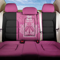 New Zealand Custom Back Car Seat Cover Fire Basketball Maori Tribal Pink - Polynesian Pride
