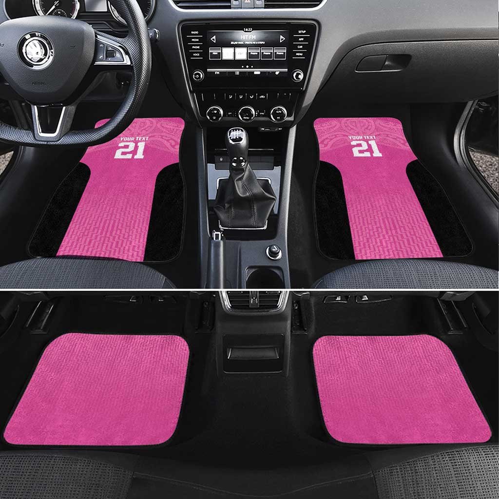 New Zealand Custom Car Mats Fire Basketball Maori Tribal Pink - Polynesian Pride