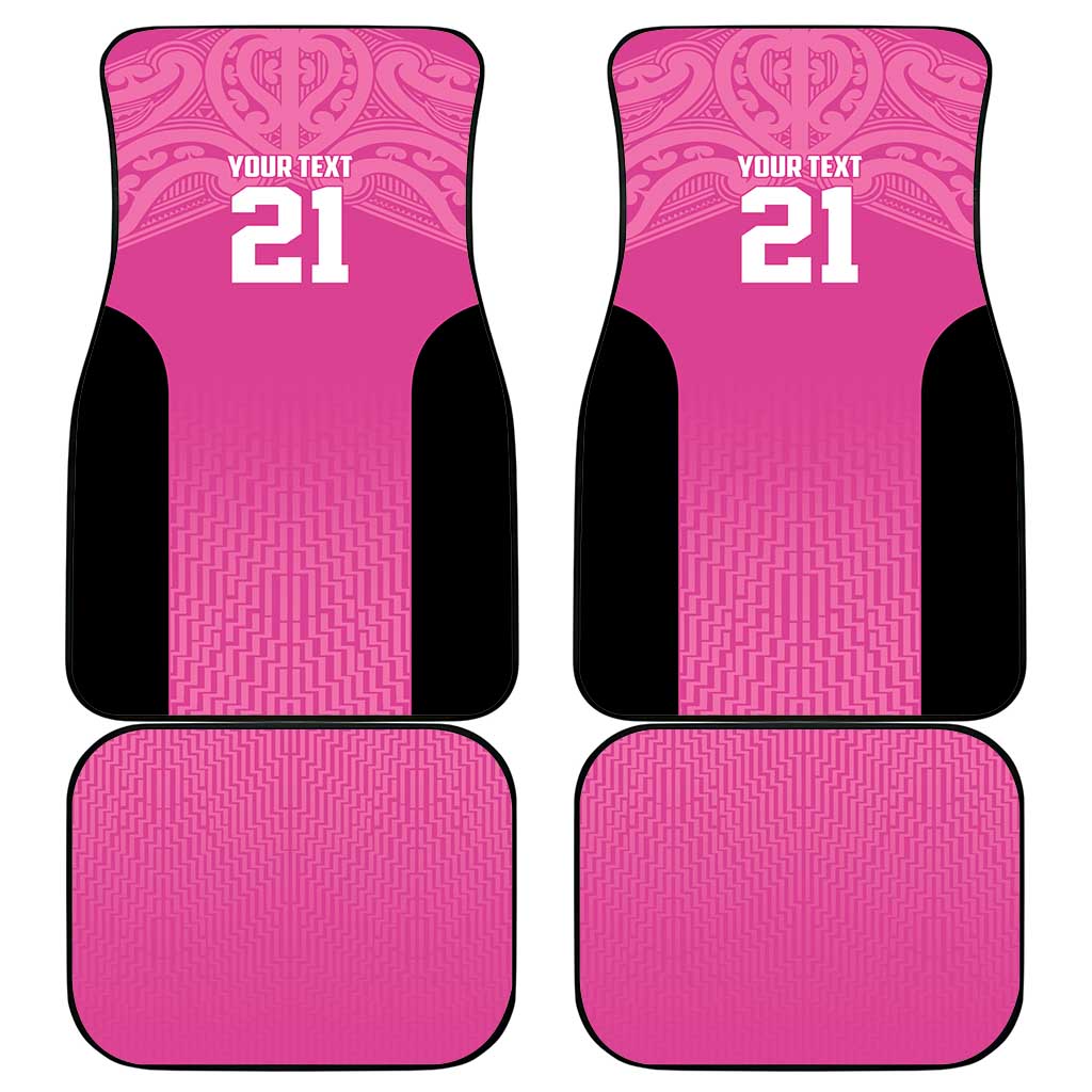 New Zealand Custom Car Mats Fire Basketball Maori Tribal Pink - Polynesian Pride