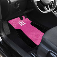 New Zealand Custom Car Mats Fire Basketball Maori Tribal Pink - Polynesian Pride