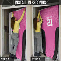 New Zealand Custom Door Cover Fire Basketball Maori Tribal Pink - Polynesian Pride