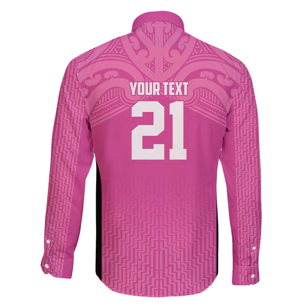 New Zealand Custom Family Matching Long Sleeve Bodycon Dress and Hawaiian Shirt Fire Basketball Maori Tribal Pink LT9 - Polynesian Pride