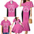New Zealand Custom Family Matching Mermaid Dress and Hawaiian Shirt Fire Basketball Maori Tribal Pink - Polynesian Pride