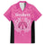 New Zealand Custom Family Matching Short Sleeve Bodycon Dress and Hawaiian Shirt Fire Basketball Maori Tribal Pink - Polynesian Pride