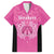 New Zealand Custom Family Matching Tank Maxi Dress and Hawaiian Shirt Fire Basketball Maori Tribal Pink - Polynesian Pride