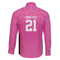 New Zealand Custom Family Matching Tank Maxi Dress and Hawaiian Shirt Fire Basketball Maori Tribal Pink - Polynesian Pride