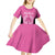 New Zealand Custom Kid Short Sleeve Dress Fire Basketball Maori Tribal Pink - Polynesian Pride