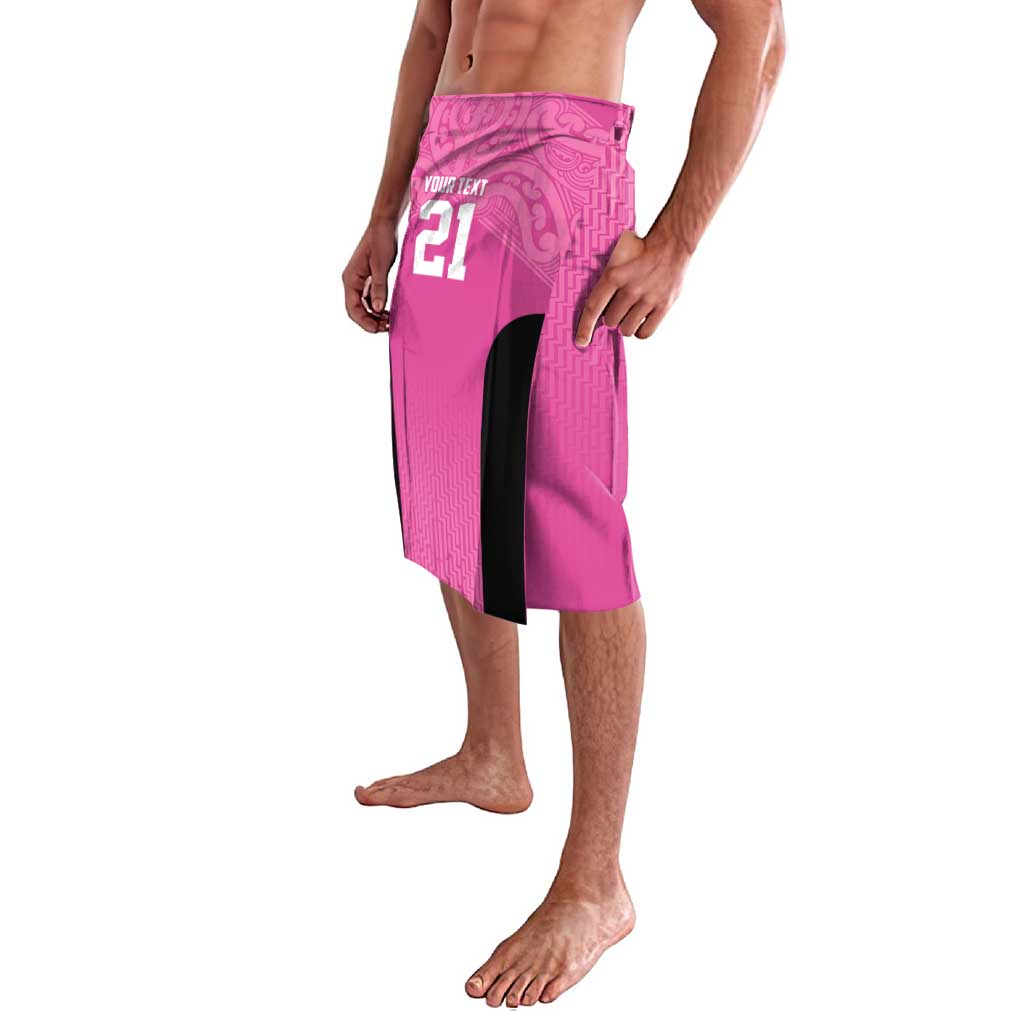 New Zealand Custom Lavalava Fire Basketball Maori Tribal Pink - Polynesian Pride