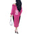 New Zealand Custom Off The Shoulder Long Sleeve Dress Fire Basketball Maori Tribal Pink - Polynesian Pride
