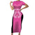 New Zealand Custom Short Sleeve Bodycon Dress Fire Basketball Maori Tribal Pink - Polynesian Pride