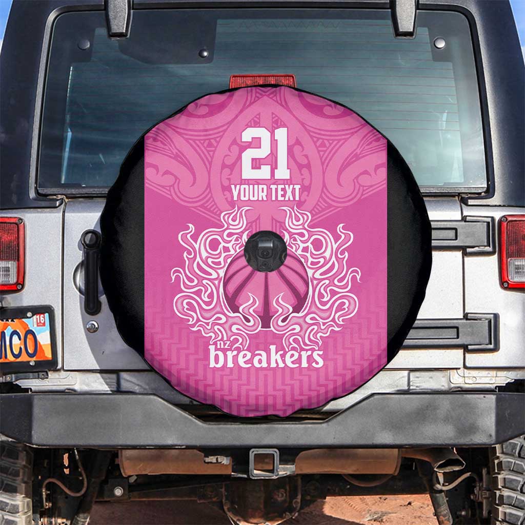 New Zealand Custom Spare Tire Cover Fire Basketball Maori Tribal Pink - Polynesian Pride