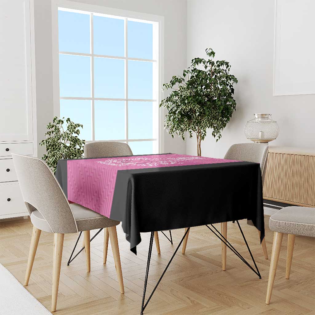 New Zealand Custom Tablecloth Fire Basketball Maori Tribal Pink - Polynesian Pride