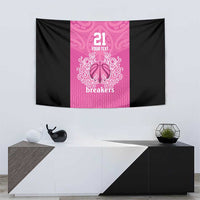 New Zealand Custom Tapestry Fire Basketball Maori Tribal Pink - Polynesian Pride
