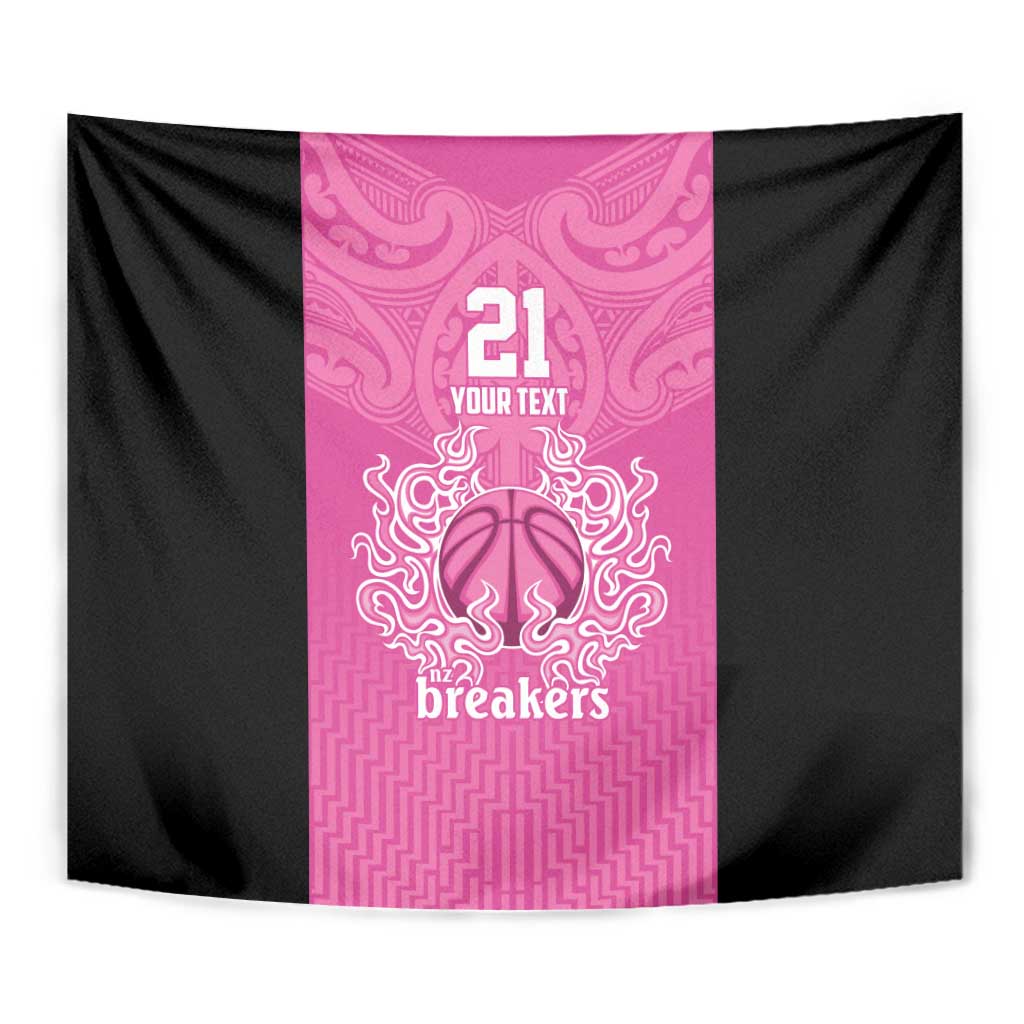 New Zealand Custom Tapestry Fire Basketball Maori Tribal Pink - Polynesian Pride