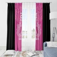 New Zealand Custom Window Curtain Fire Basketball Maori Tribal Pink - Polynesian Pride