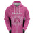 New Zealand Custom Zip Hoodie Fire Basketball Maori Tribal Pink - Polynesian Pride