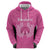 New Zealand Custom Zip Hoodie Fire Basketball Maori Tribal Pink - Polynesian Pride