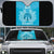 New Zealand Custom Auto Sun Shade Fire Basketball Maori Tribal Sky Blue - Polynesian Pride
