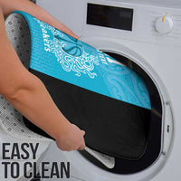 New Zealand Custom Bathroom Set Fire Basketball Maori Tribal Sky Blue - Polynesian Pride