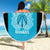 New Zealand Custom Beach Blanket Fire Basketball Maori Tribal Sky Blue - Polynesian Pride