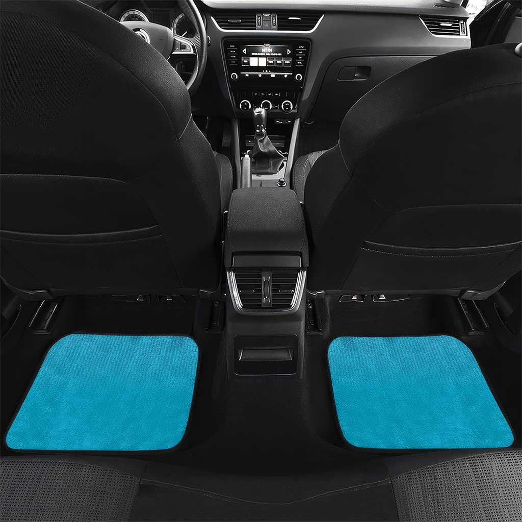 New Zealand Custom Car Mats Fire Basketball Maori Tribal Sky Blue - Polynesian Pride