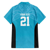 New Zealand Custom Family Matching Long Sleeve Bodycon Dress and Hawaiian Shirt Fire Basketball Maori Tribal Sky Blue LT9 - Polynesian Pride