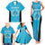 New Zealand Custom Family Matching Tank Maxi Dress and Hawaiian Shirt Fire Basketball Maori Tribal Sky Blue - Polynesian Pride